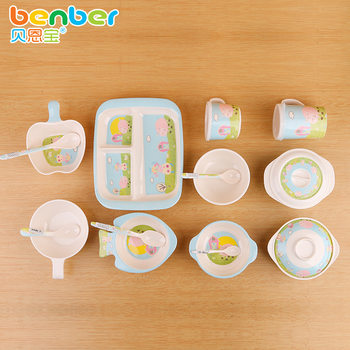 Bain Baby Products Children's Milk Spoon Baby's Melamine Tableware Set Ear Bowl Spoon Water Cup Spoon with Lid