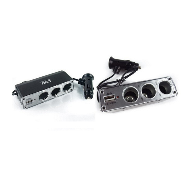 Factory direct car cigarette lighter 12/24v Universal car three cigarette lighter car cigarette lighter