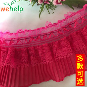 Explosions Lace Pleated Lace Accessories Chiffon Stretch Pleated Lace Women's Wedding Dress Curtain Lolita DIY