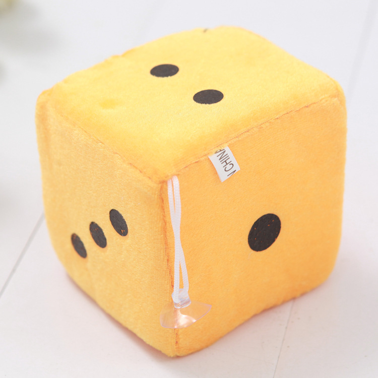 毛绒骰子抓机玩具吸盘挂件 卡通色子创意礼物 厂家批发