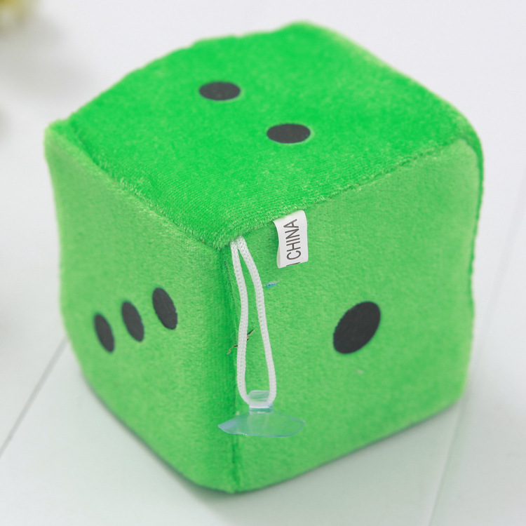 毛绒骰子抓机玩具吸盘挂件 卡通色子创意礼物 厂家批发
