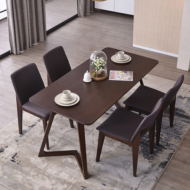 Nordic Retroไม้เก้าอี้รับประทานอาหารโมเดิร์นผ้าเรียบง่ายเก้า...