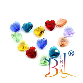 14MM hole heart-shaped crystal glass pendant diy jewelry handmade necklace earrings accessories making materials