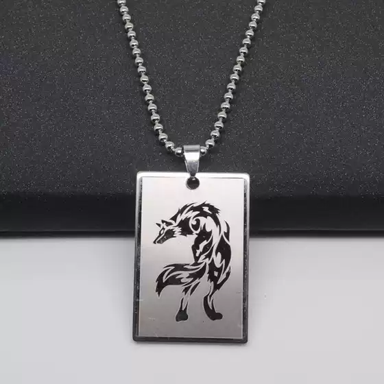 European and American Stainless Steel Jewelry Men's Necklace Women's Sweater Chain Titanium Steel Pendant Wolverine Korean Style Dragon Accessories Wolf Totem