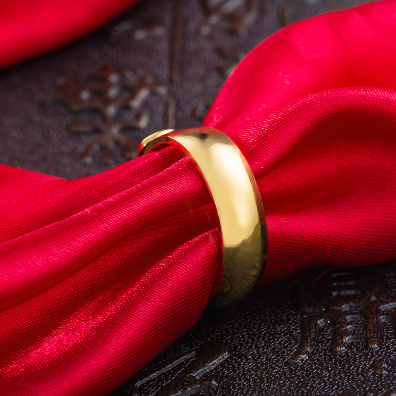 越南沙金戒指情侣男女士久不掉色开口光面铜合金素圈仿黄金戒指环