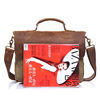 Source of Crazy Horse Leather Men's Bag Men's Shoulder Bag Retro Crossbody Canvas Briefcase Laptop Bag Cross-Border Supply
