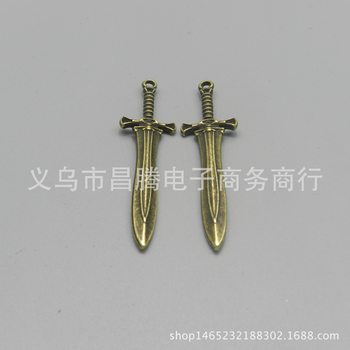 Vintage bronze ancient sword pendant 16*60mm ancient bronze sword alloy pendant diy jewelry accessories handmade materials