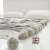 Cotton Wool Ball Knitted Blanket Beauty Salon Summer Throw Blanket Cotton Shawl Blanket with Towel Photo Props Sofa Blanket
