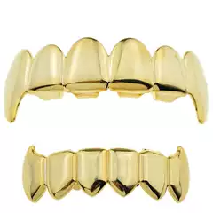 European and American Vampire Fangs Without Diamonds, Shiny Grillz, Hip-Hop Fashion Personality Decoration Metal Teeth Braces, Cross-Border Wholesale