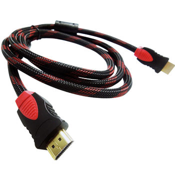 Double magnetic ring HDMI to HDMI Cable red and black net gold plated Computer TV cable hdmi Cable HDMI HD line