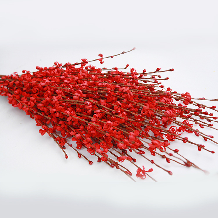 新款仿真草花跨境供应pe泡沫面珠草花气氛布置装饰花多色可选批发