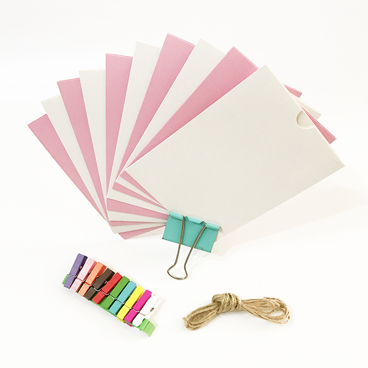 Paper photo frame Photo Wall creative 6-inch 7-inch paper photo frame hanging pink white match Blue White match