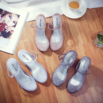 Cross-border e-commerce explosions wedge sandals summer hollow women's shoes hole shoes thick-soled jelly shoes women's sandals wholesale