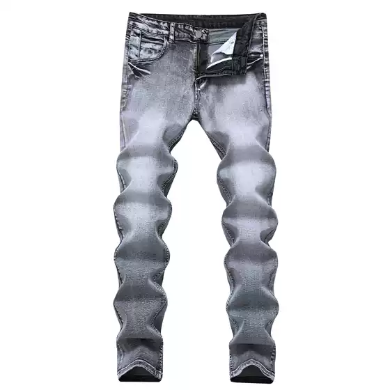 Men's Trade light gray Stretch Jeans Slim Fit AliExpress Amazon Men's Denim Pants 615