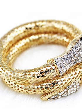 欧美现代日韩超美饰品蛇形手镯朋克夸张时尚多层满钻蛇手环臂镯