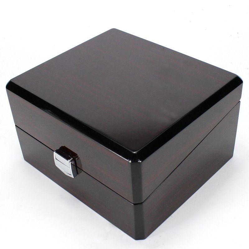 High-grade glossy paint flip red wood grain watch box paint wooden watch box watch box
