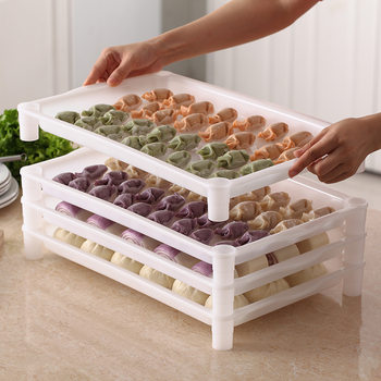 Factory direct thick plastic plate dumpling plate can be stacked dumplings wonton plate pasta tray food storage box