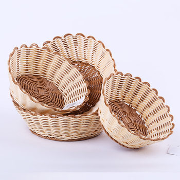 Cross-Border Spot Supply Hongtai Ktv Hotel Popcorn Snack Basket Storage Basket Hand-Woven Imitation Rattan Basket