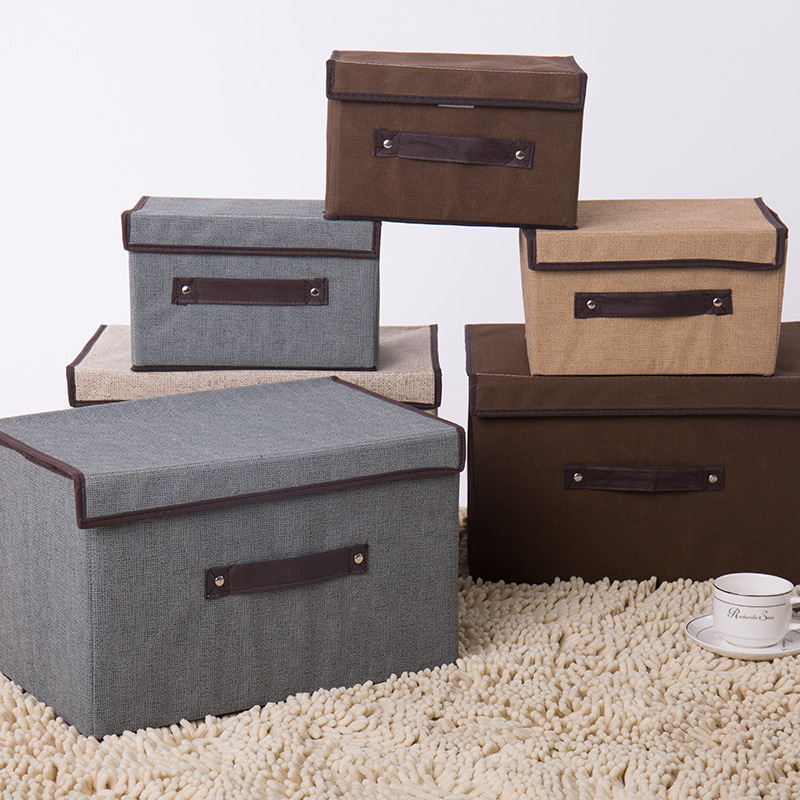 Imitation Linen Storage Box, Non-Woven Storage Box, Two-Piece Set, Clothing Storage Box, Makeup Storage Box