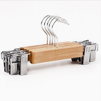 Wood color pants rack solid wood pants rack adult pants clip skirt clip clothing store wood pants clip hanger
