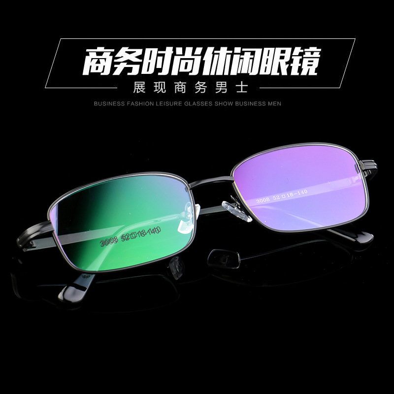Factory wholesale titanium alloy thick gold plating metal glasses frame can be installed presbyopic glasses frame 3008