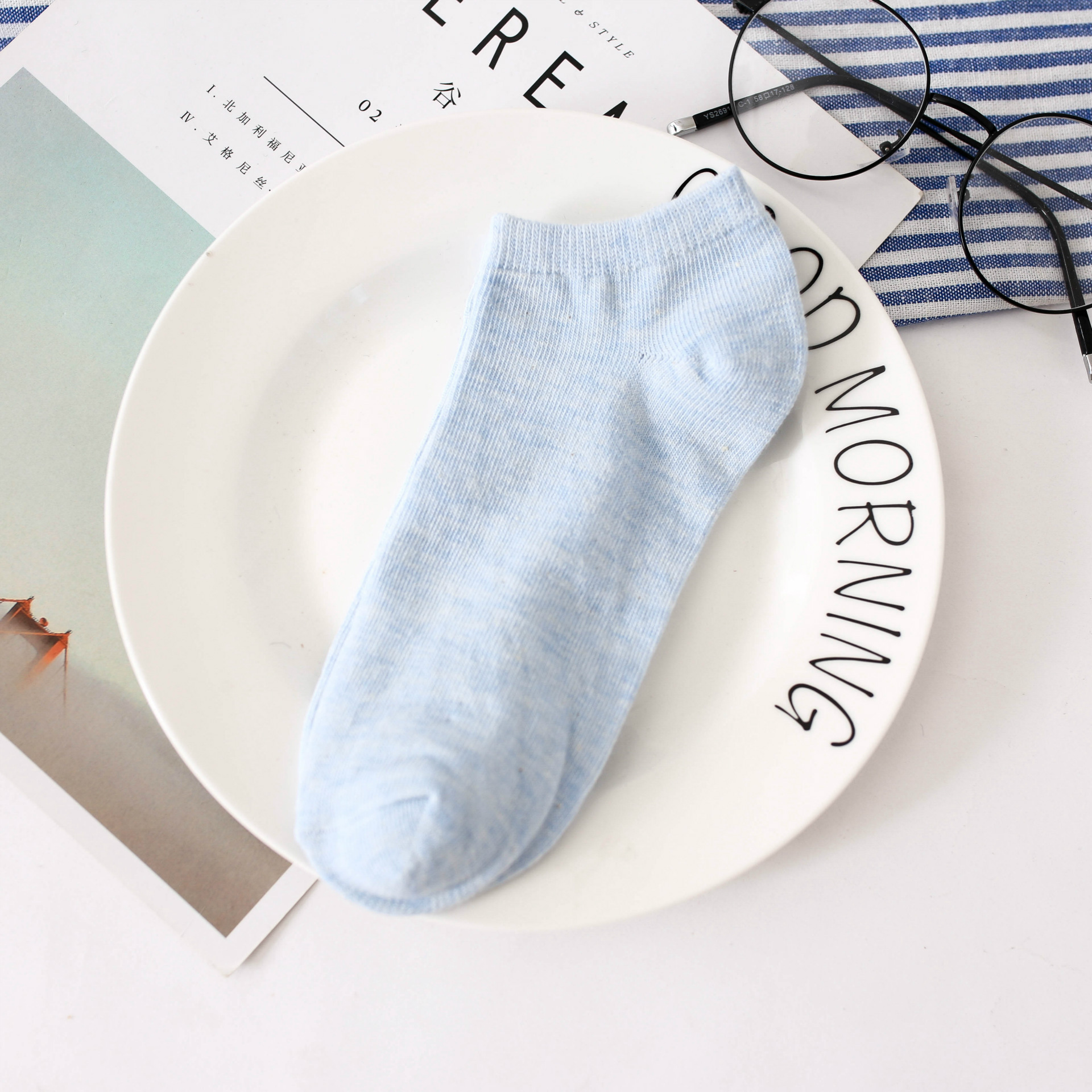 隐形浅口袜子爆款女船袜 女士赠品短袜 纯色彩色棉质女袜批发