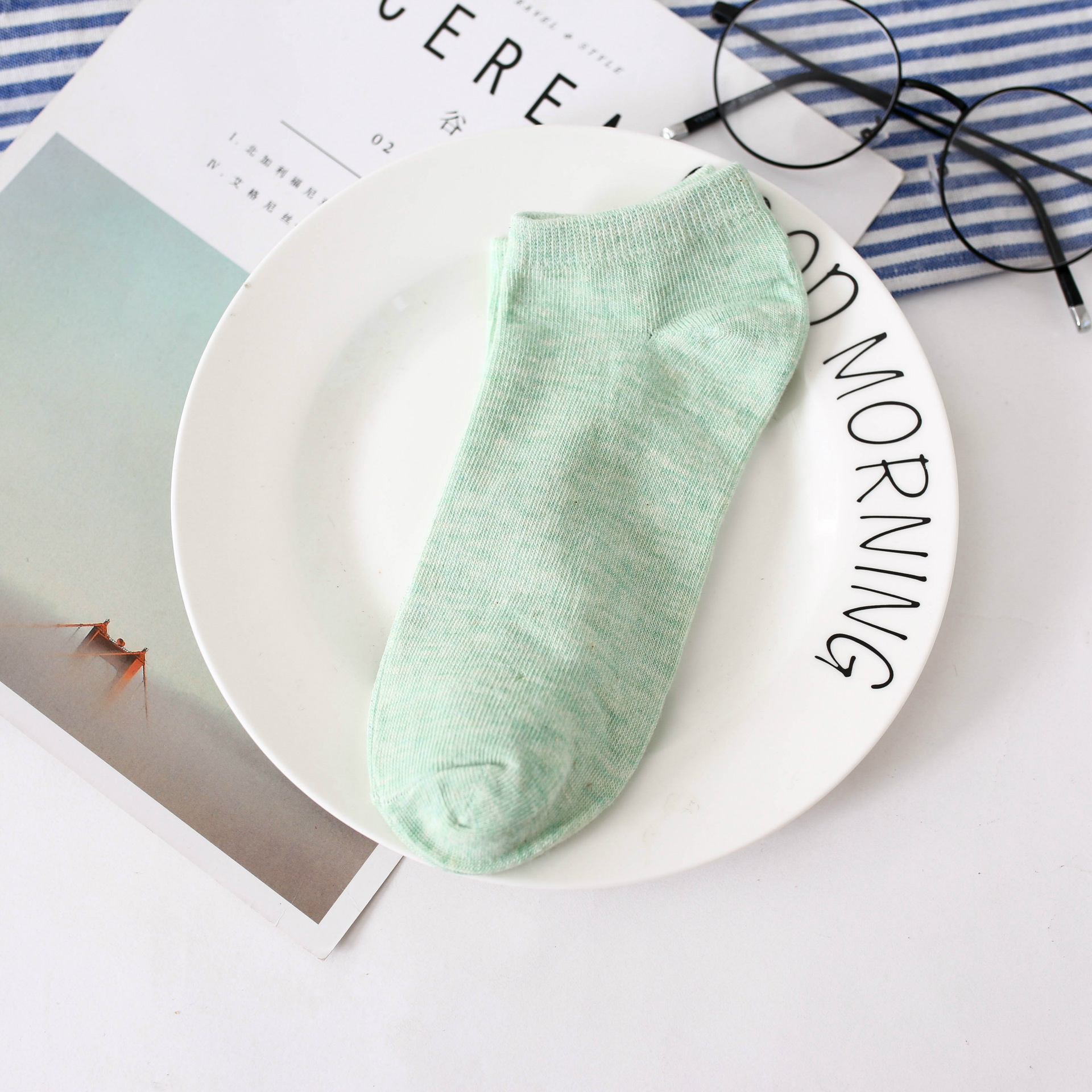 隐形浅口袜子爆款女船袜 女士赠品短袜 纯色彩色棉质女袜批发