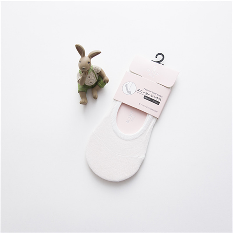 25春夏MJHP棉女士船袜透气吸汗纯色女袜隐形袜后跟硅胶防滑袜子