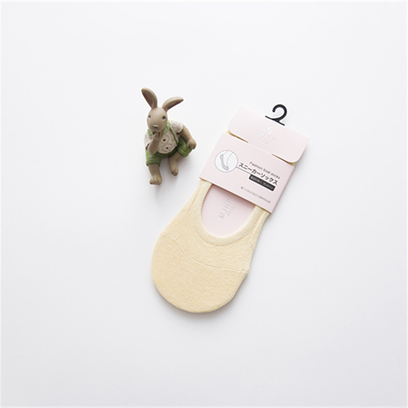 25春夏MJHP棉女士船袜透气吸汗纯色女袜隐形袜后跟硅胶防滑袜子