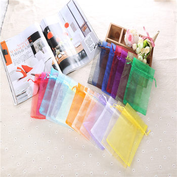 Factory spot plain organza bag Pearl yarn bag transparent gift storage drawstring bag jewelry packaging