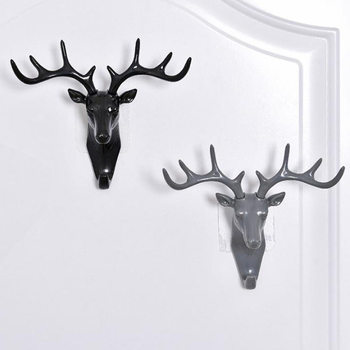 Hook Antler Shape Storage Sticky Hook Kitchen Bathroom Hook Storage Rack Wall Creative Wall Personalized Hanger