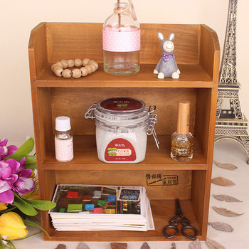Japanese-style Desktop Solid Wood Storage Rack Multi-layer Small Shelf for Things Mini Storage Rack Items Display Box for Bedroom