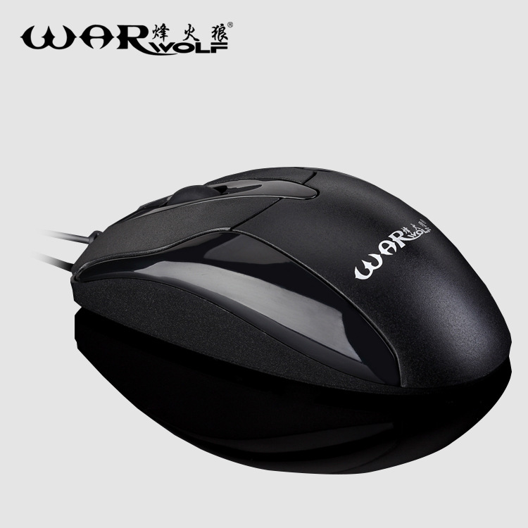 源头厂家烽火狼私模商务鼠标 家用USB笔记本电脑配件批发办公鼠标
