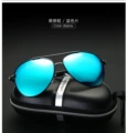 Bare mirror black silver frame + reflective water blue film lens 8738
