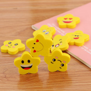 Creative Cartoon Star Expression Eraser Learning Stationery Eraser Student Children's Prize Gift Eraser