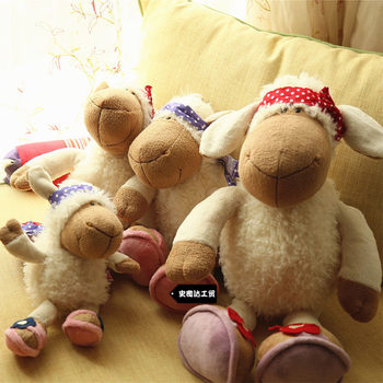 Manufacturers supply casual scarf sheep doll pp cotton plush toy comforter doll ornaments wholesale