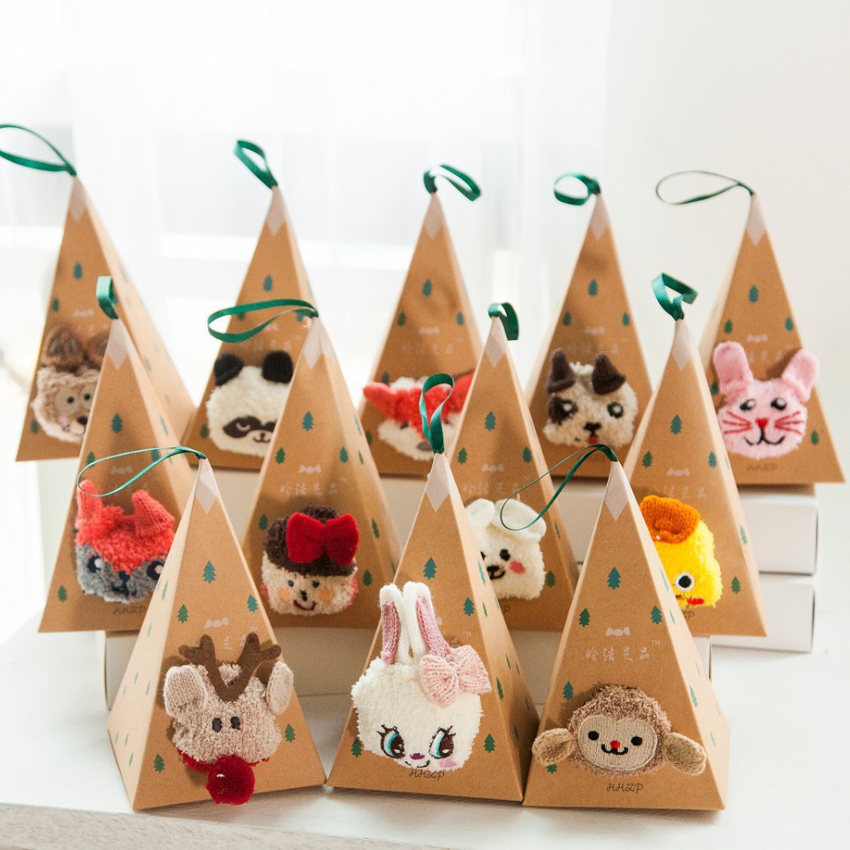 Japanese Christmas street stall socks embroidered three-dime...