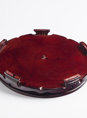 圆形实木底座 花花盆鱼缸托盘 茶具奇石酒坛手工托木质摆件