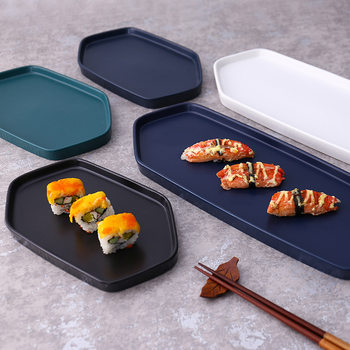 Japanese Style Frosted Creative Sushi Plate and Air-cooled Plate Western Food Steak Large Plate Household Fruit Plate Breakfast Plate