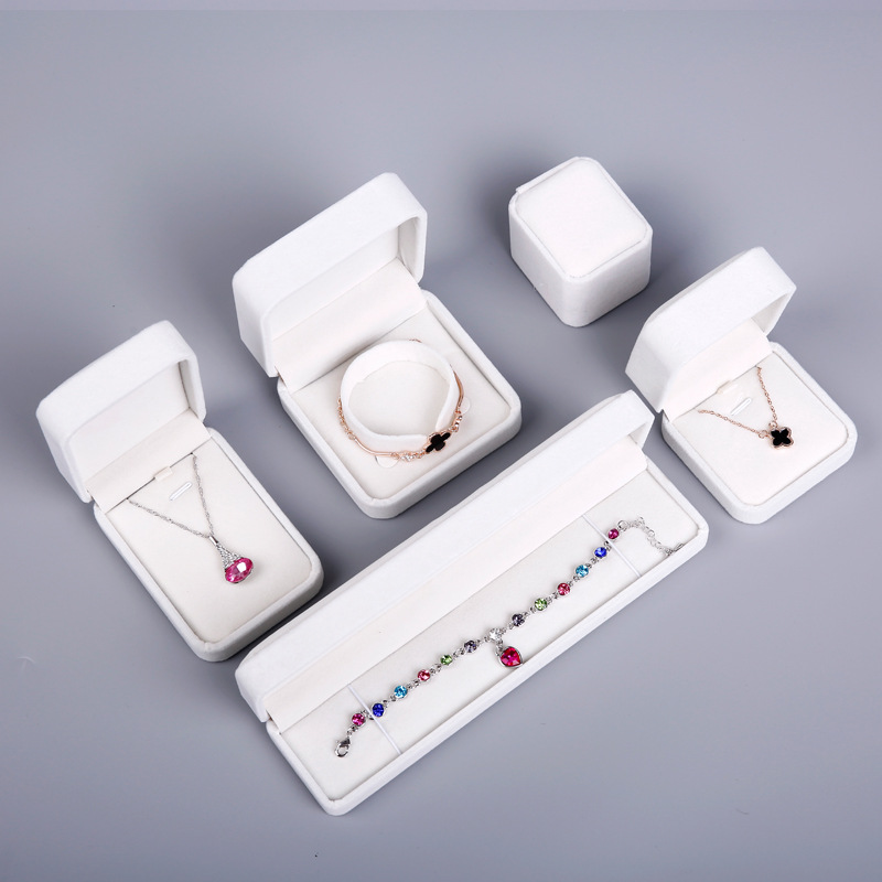 Jewelry box wholesale flannel necklace box pendant box flannel ring earring box bracelet box jewelry packaging box