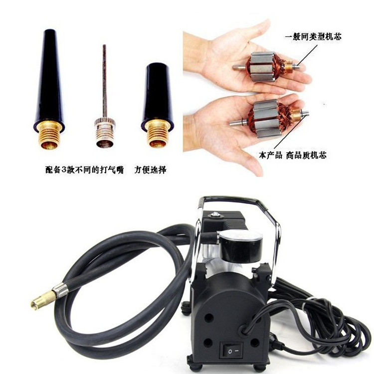Cross-border single-cylinder metal air pump 12V car mini car tire pressure detection air pump factory outlet