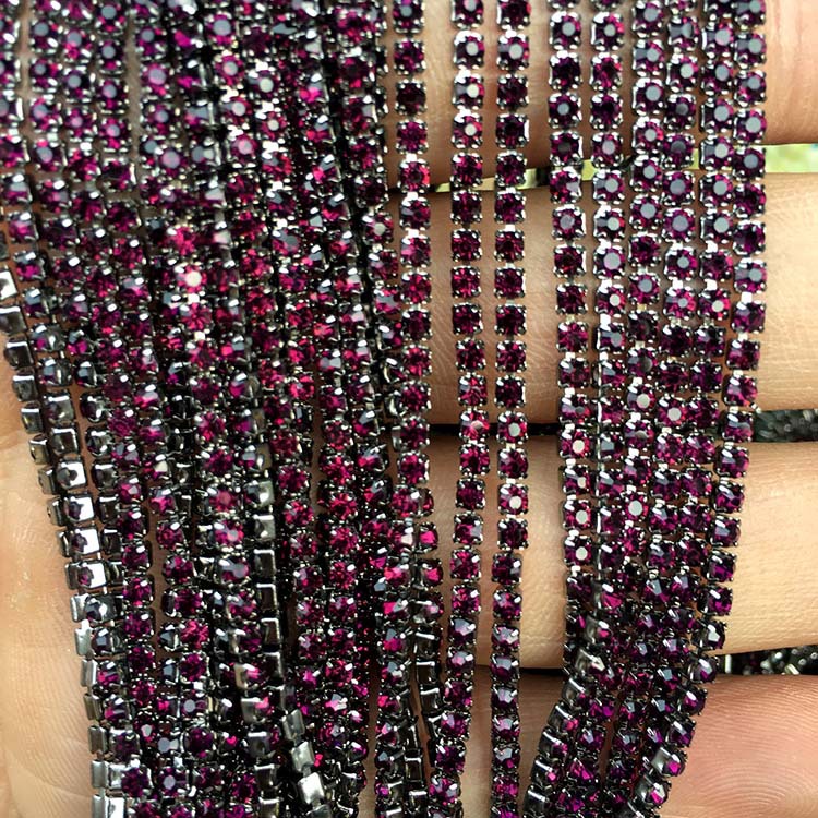 彩色钻链1.5/2/2.5/2.8/3.0/4mm密集型水钻爪链DIY手机壳贴钻材料