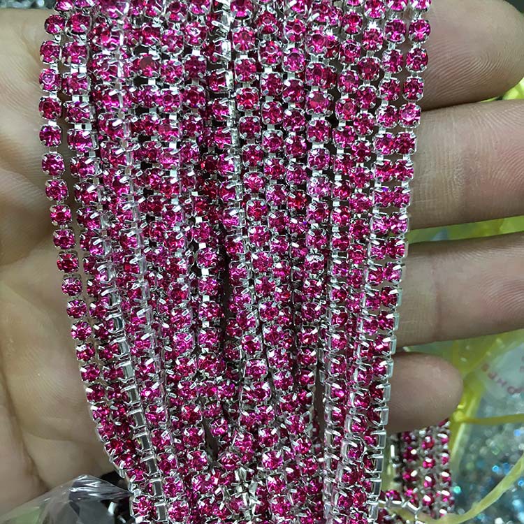 彩色钻链1.5/2/2.5/2.8/3.0/4mm密集型水钻爪链DIY手机壳贴钻材料