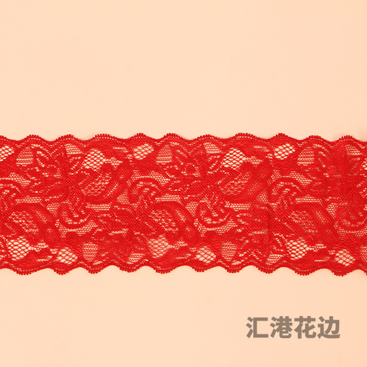 爆款氨纶花边弹力蕾丝花边服装辅料内衣辅料婚纱针织材料厂家直供