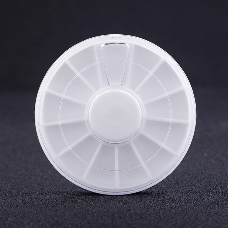 Nail jewelry box 12-grid disc detachable small pearl box rhinestone plate rivet sealed rotating easy-to-use packaging material