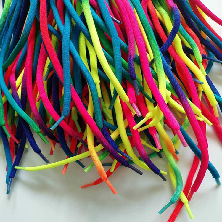 厂家现货批发5MM七彩黑白色电脑带绳帽绳印字提花裤腰绳圆鞋带