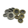 Factory supply metal buttons concave flower copper wide edge four-eye clothing buttons 13mm -20mm large spot