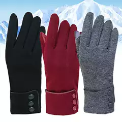 Winter Cycling Warm Fleece Gloves Non-Falling Velvet Gloves Touch Screen Gloves Women's Outdoor Gloves Fleece-Lined Gloves Winter