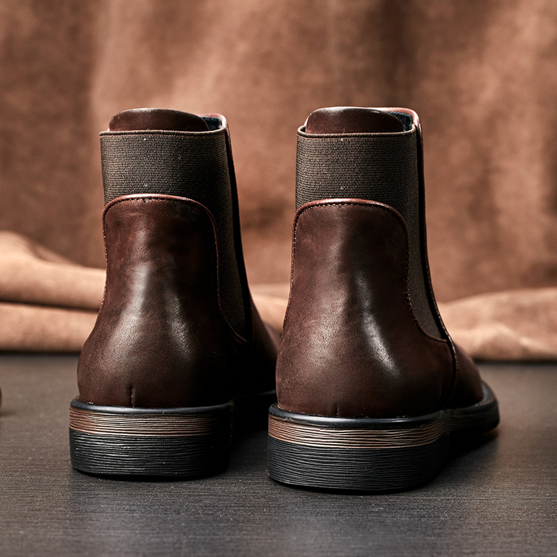 Men’s Leather British High-Top Winter Chelsea Boots