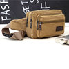 Men's Canvas Waist Bag Manufacturer Wholesale Outdoor Sports Multi-Functional Diagonal Small Square Bag Coin Purse Street Stall Supply